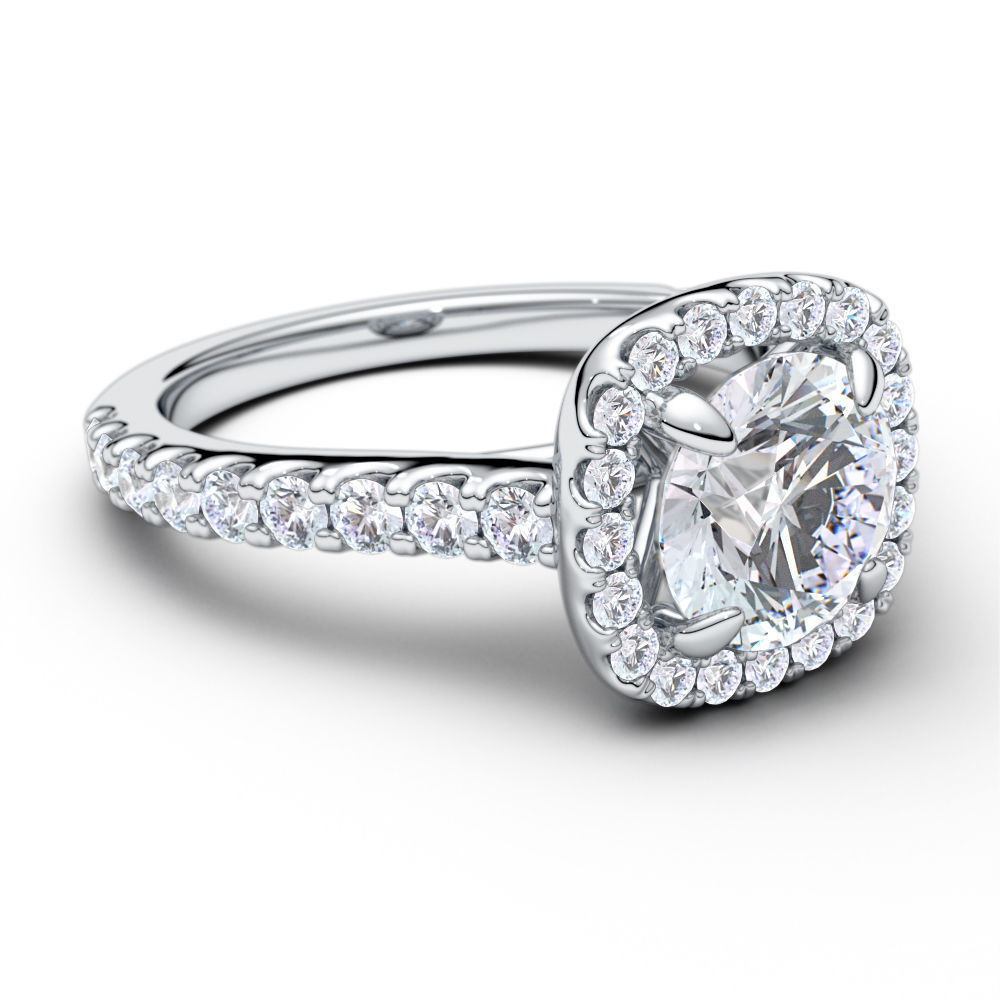 Classical Halo Ring 3D print model_2