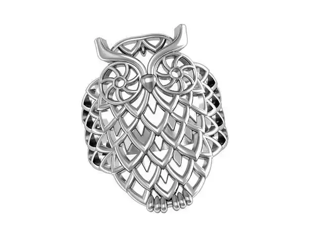 Ring cut out owl 3D print model
