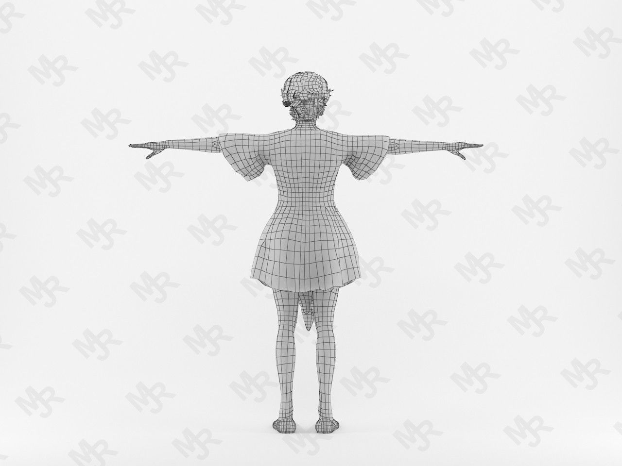 Elf Woman Low-poly 3D model_15