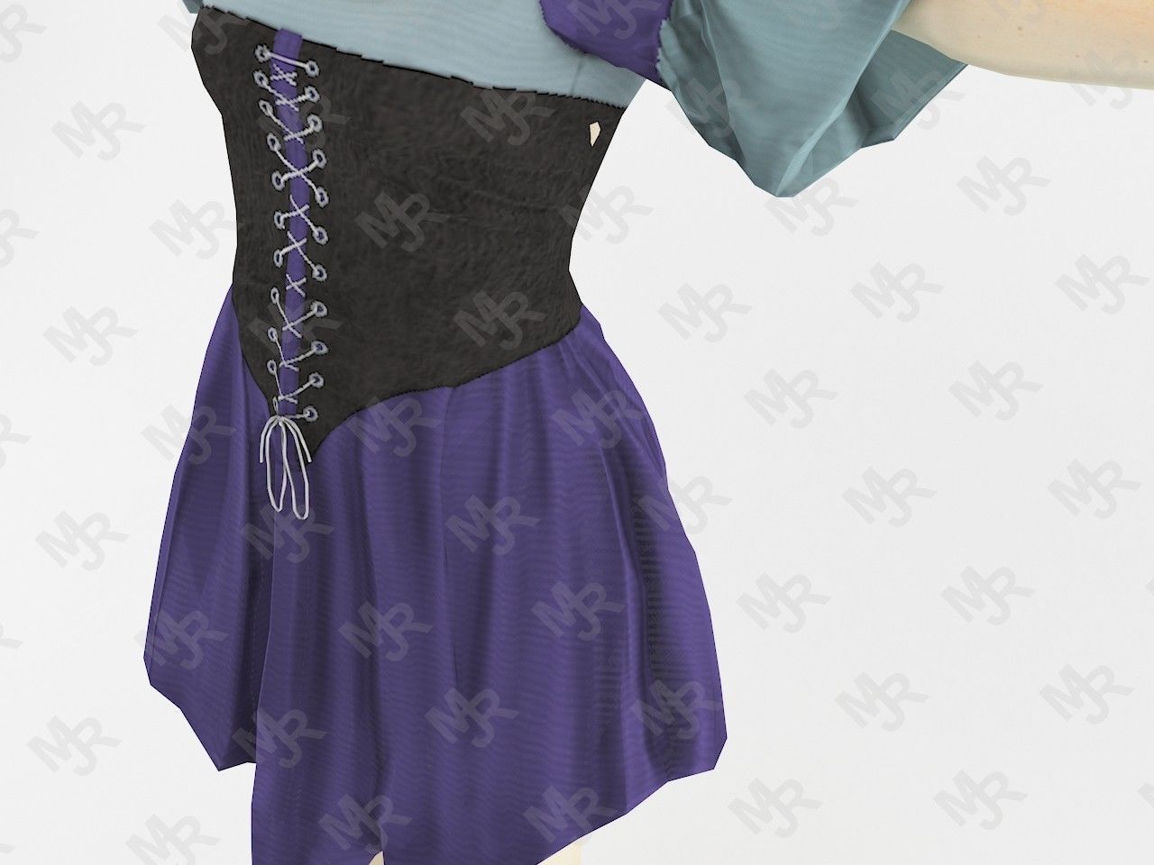 Elf Woman Low-poly 3D model_7