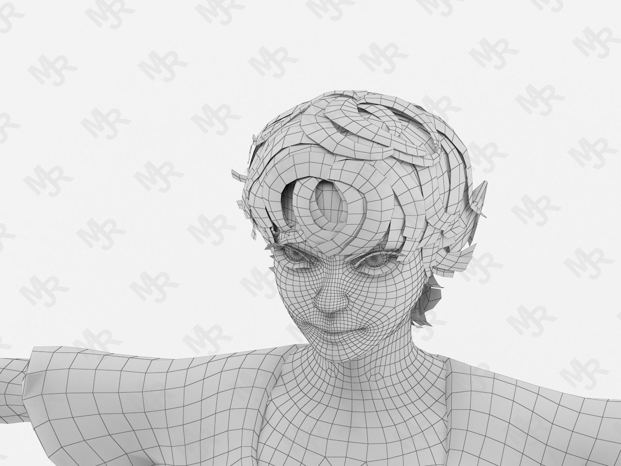 Elf Woman Low-poly 3D model_17