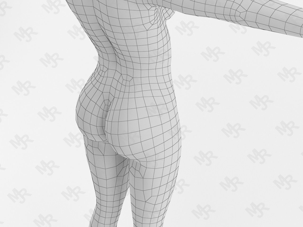 Elf Woman Low-poly 3D model_18