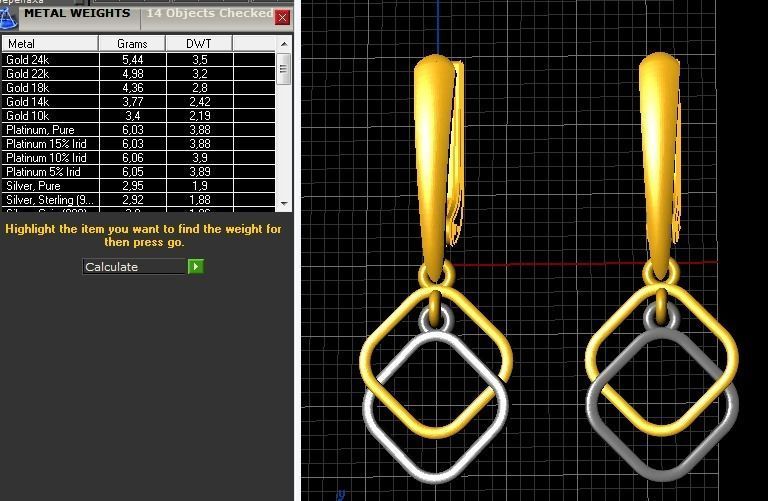 Earrings  hanging  3D print model_1