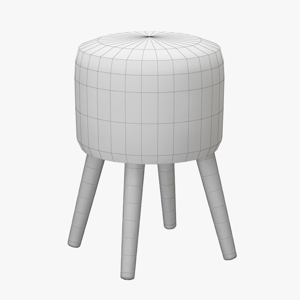 Royal Dream Sheepskin Stool  3D model_3