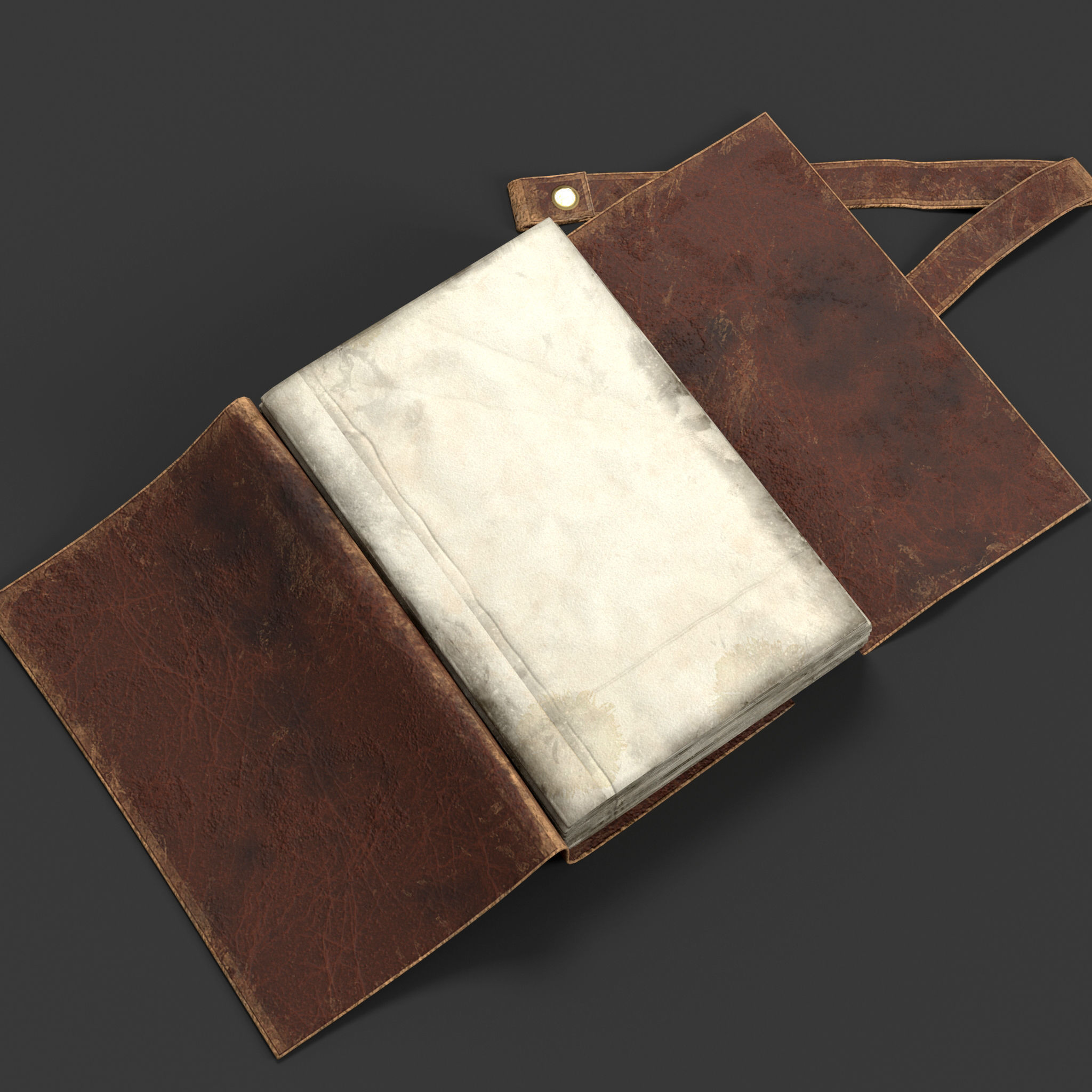 Dipping Ink Pen with Diary Low-poly 3D model_2