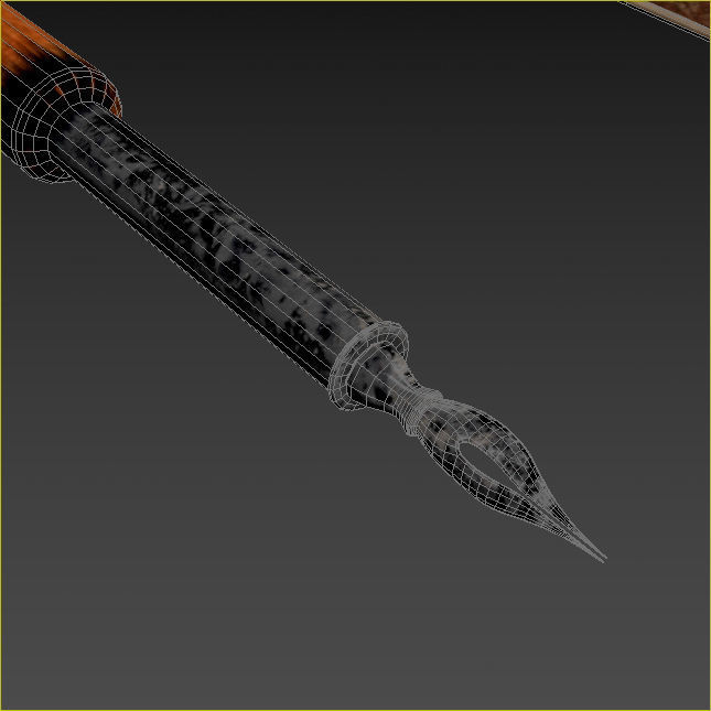 Dipping Ink Pen with Diary Low-poly 3D model_6