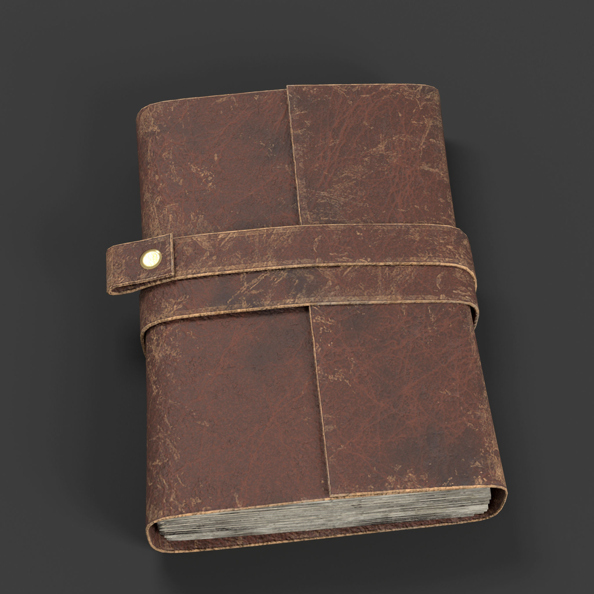 Dipping Ink Pen with Diary Low-poly 3D model_1