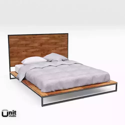Logan Industrial Bed by West Elm 3D model