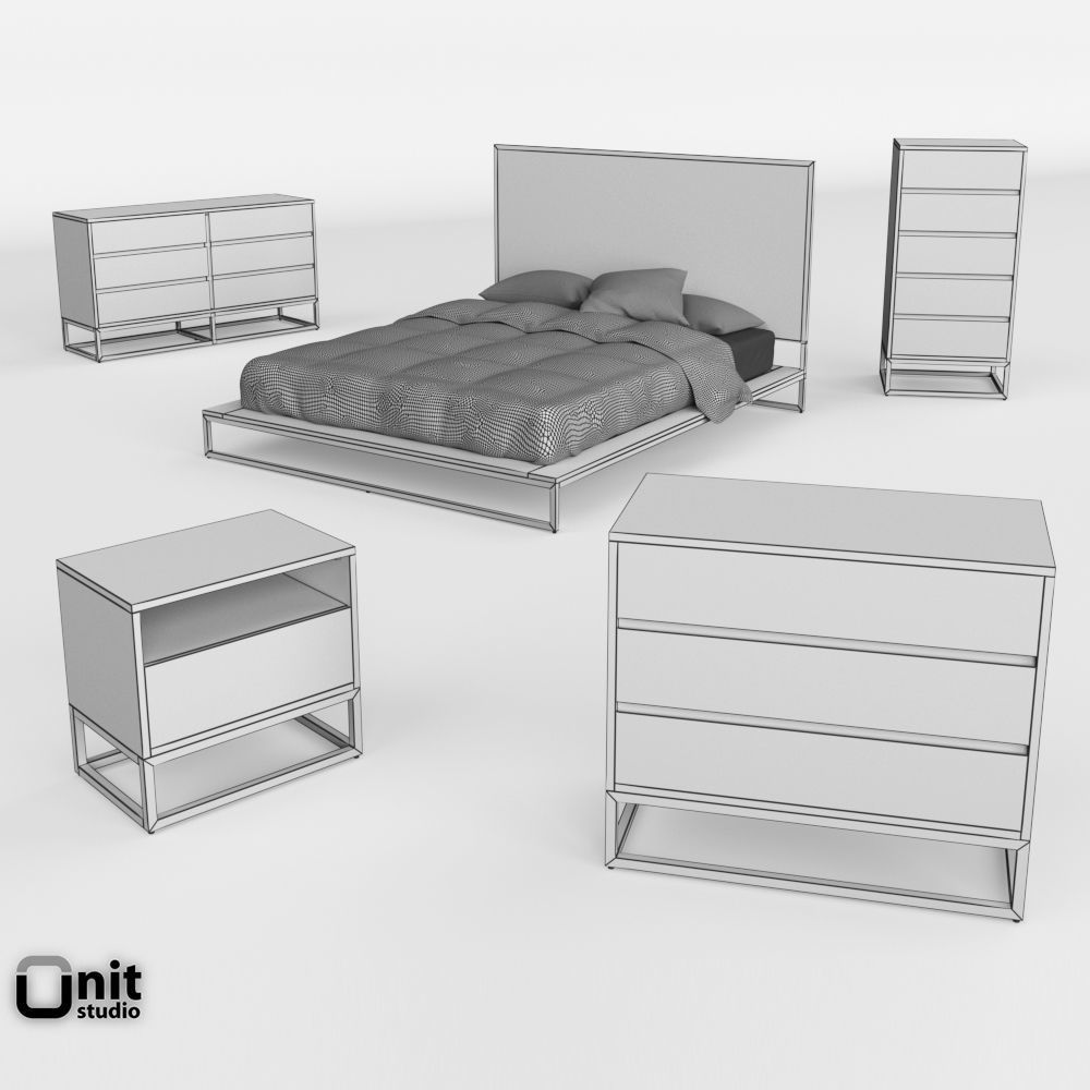 Logan Industrial Bedroom Collection by West Elm 3D model_1