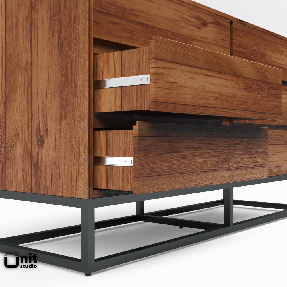 Logan Industrial Bedroom Collection by West Elm 3D model_13