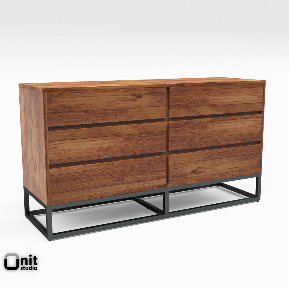 Logan Industrial Bedroom Collection by West Elm 3D model_11