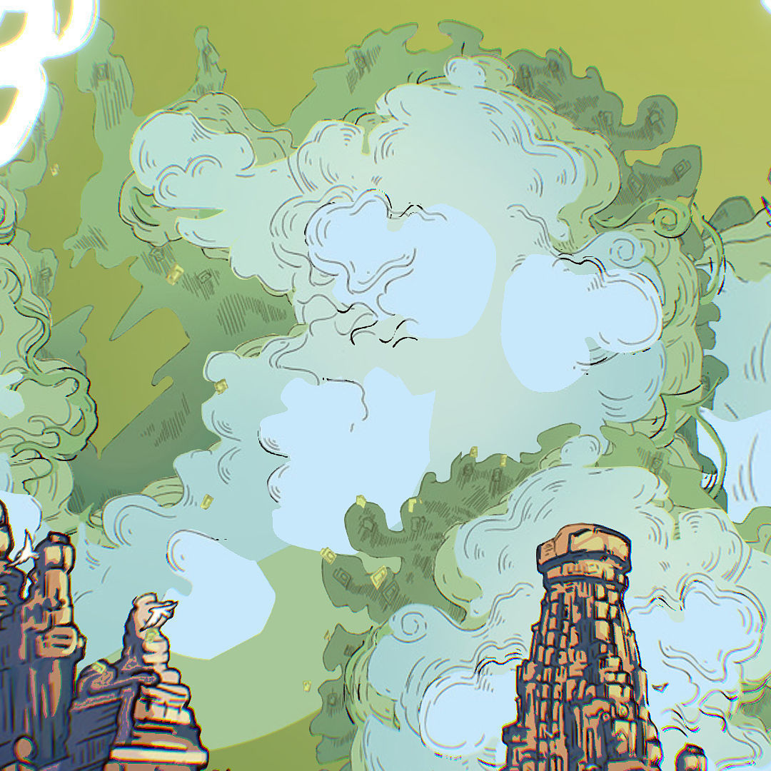 Landscape Asia Scene Animated Vector Paralax Low-poly 3D model_17