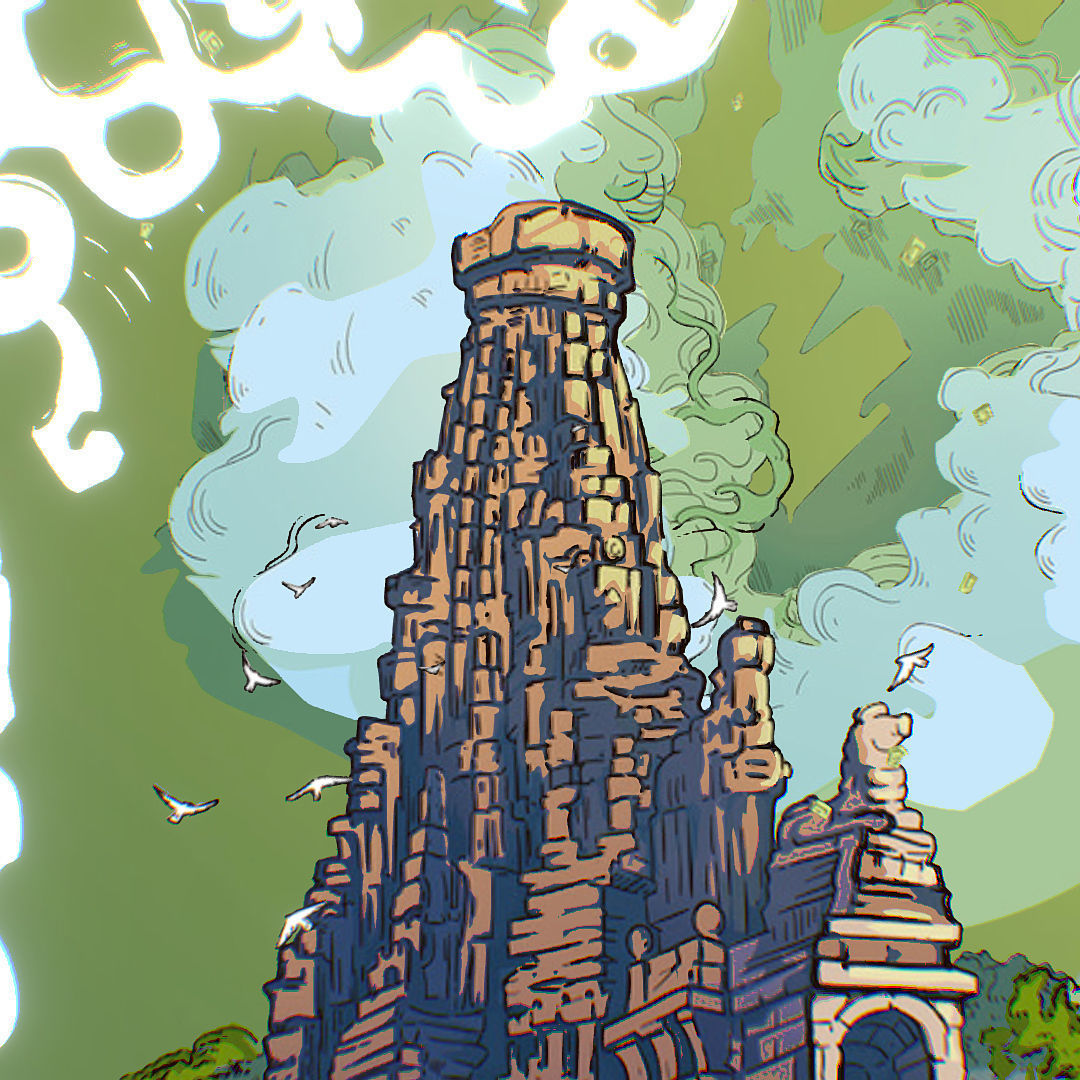 Landscape Asia Scene Animated Vector Paralax Low-poly 3D model_31