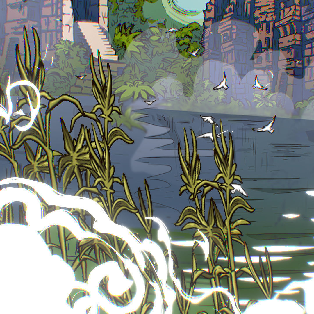 Landscape Asia Scene Animated Vector Paralax Low-poly 3D model_19