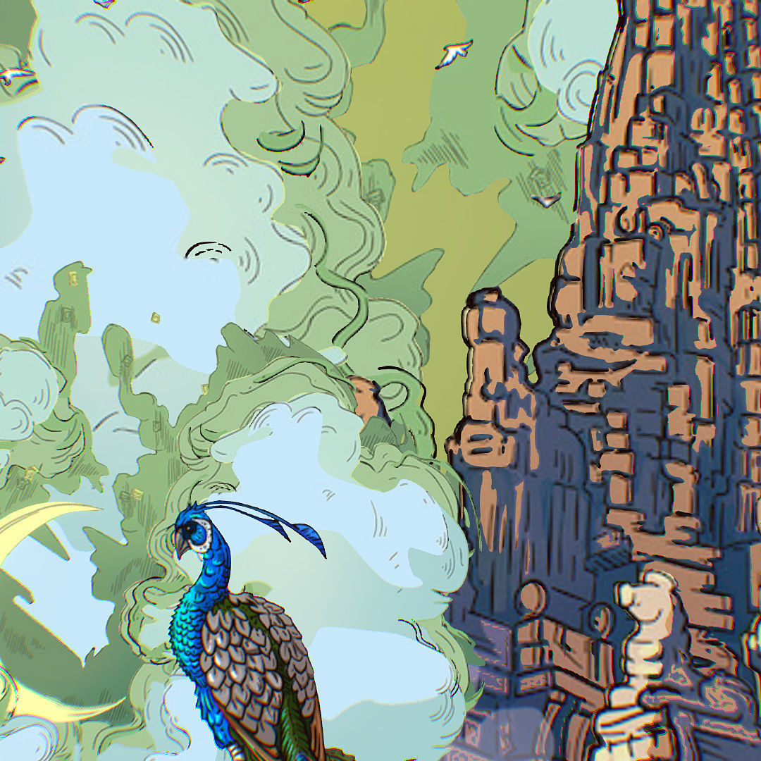 Landscape Asia Scene Animated Vector Paralax Low-poly 3D model_16