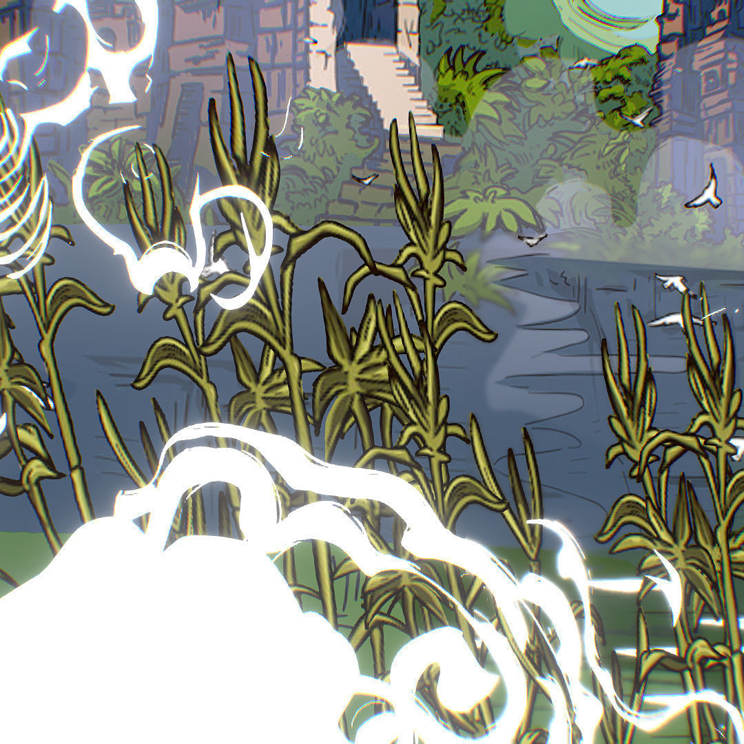 Landscape Asia Scene Animated Vector Paralax Low-poly 3D model_28