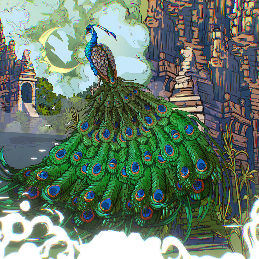 Landscape Asia Scene Animated Vector Paralax Low-poly 3D model_25