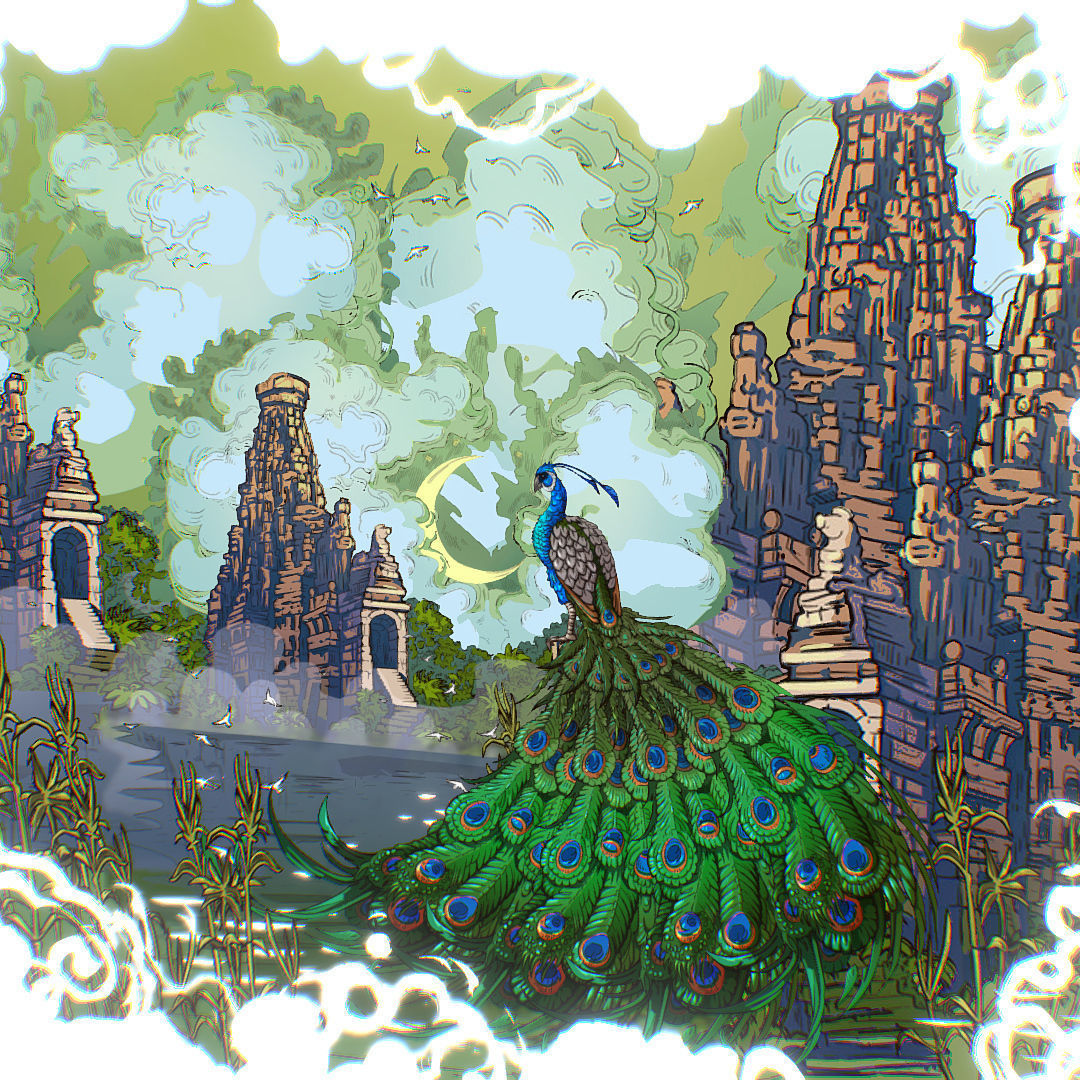 Landscape Asia Scene Animated Vector Paralax Low-poly 3D model_32