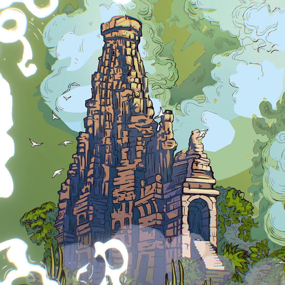 Landscape Asia Scene Animated Vector Paralax Low-poly 3D model_26