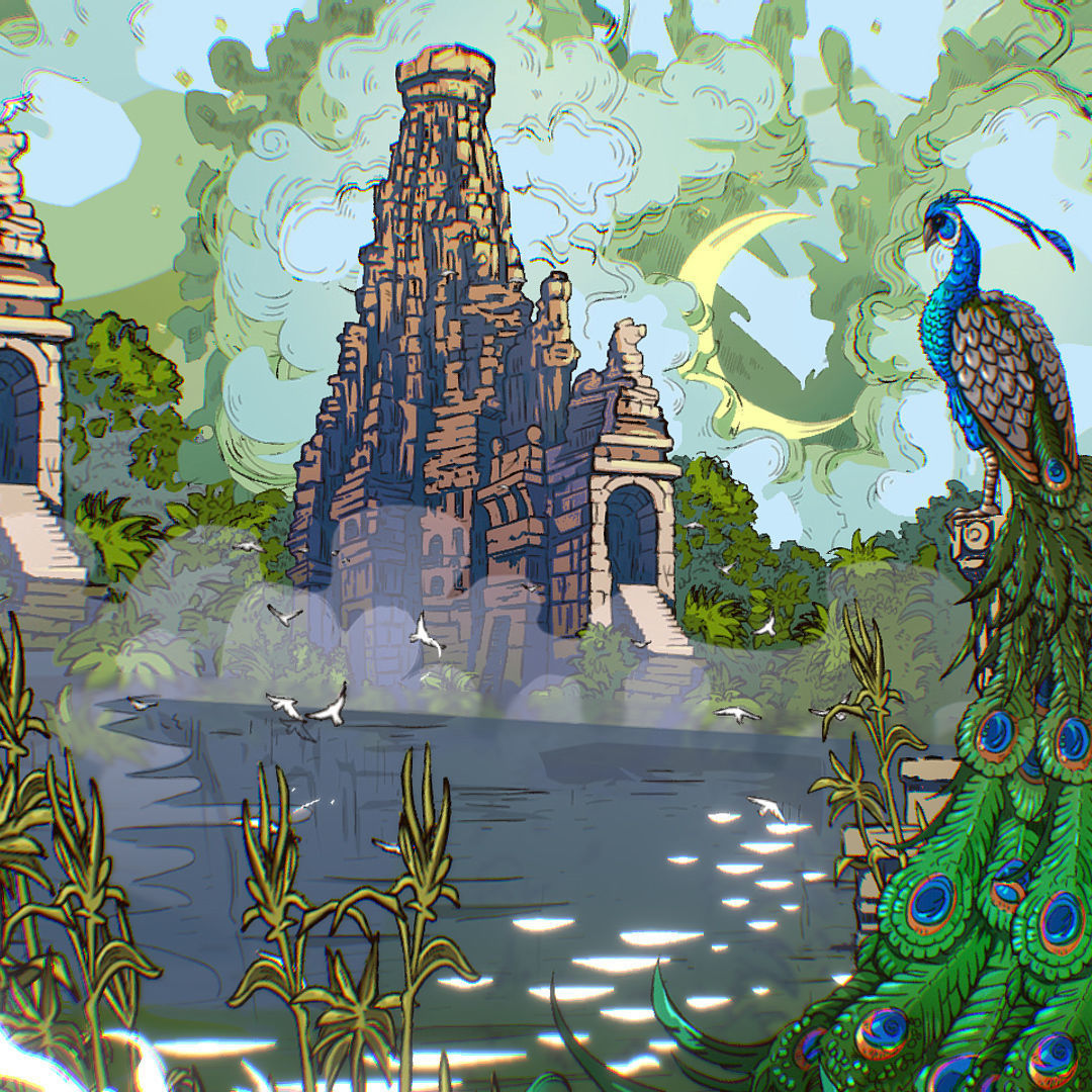 Landscape Asia Scene Animated Vector Paralax Low-poly 3D model_24