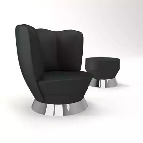 Armchair with tabouret - Art Deco 1930