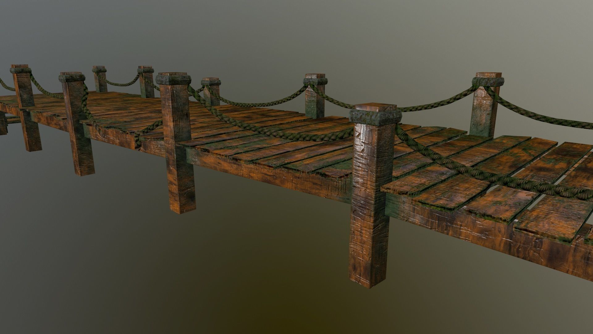 wooden pier Low-poly 3D model_8