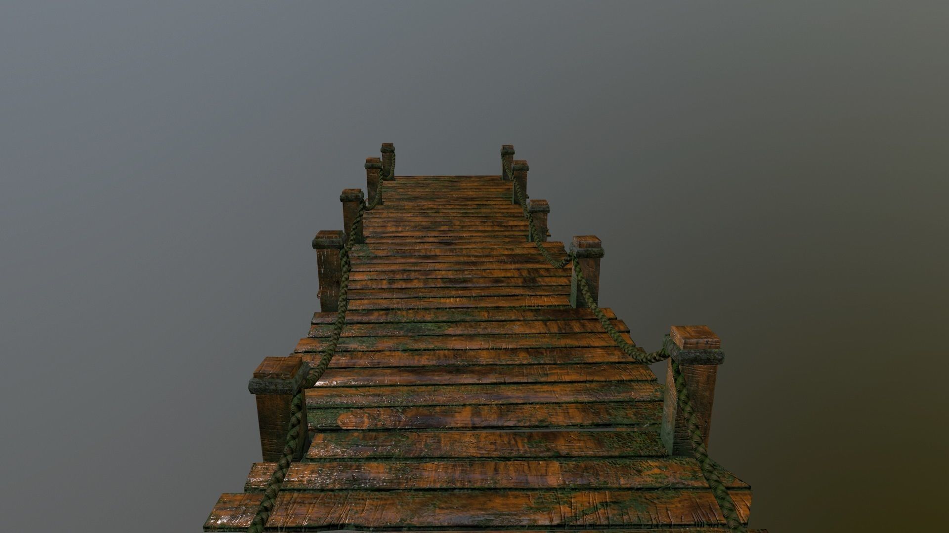 wooden pier Low-poly 3D model_6