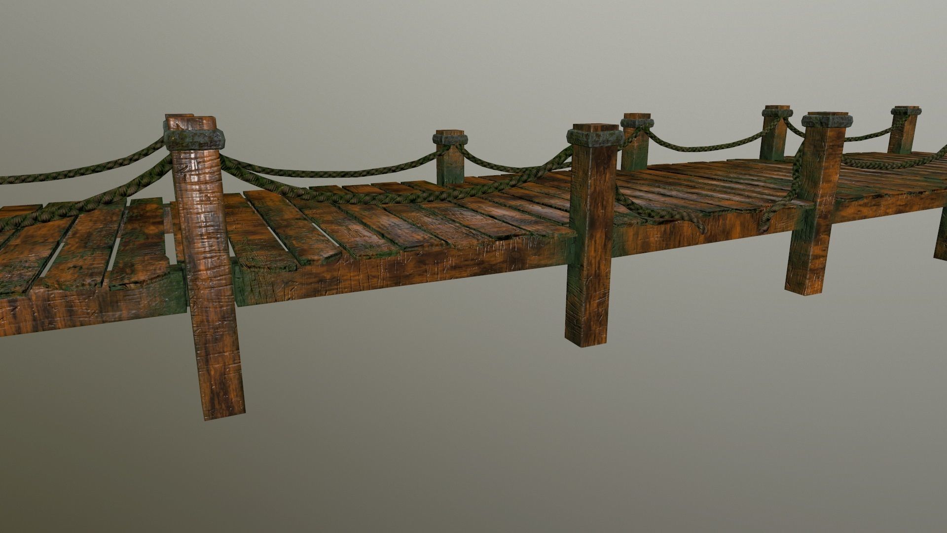 wooden pier Low-poly 3D model_7