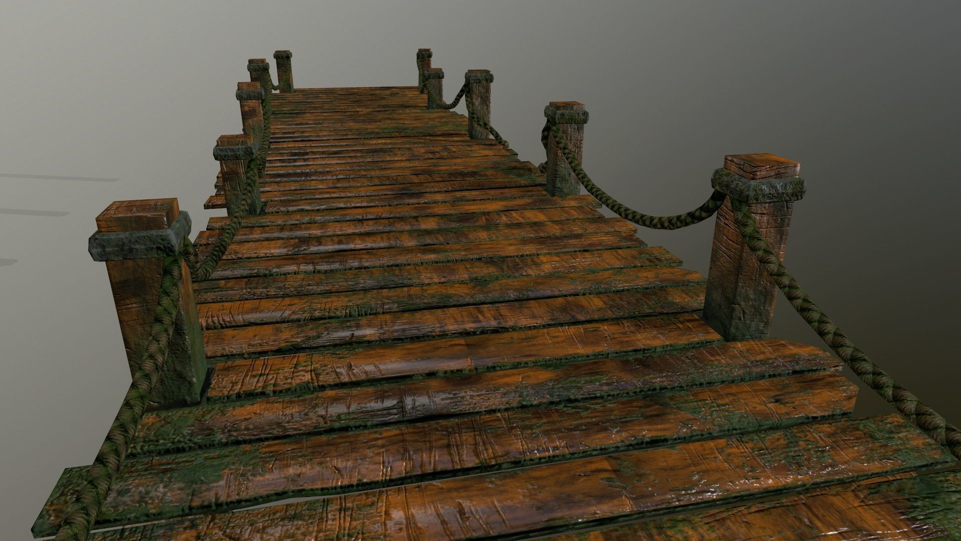 wooden pier Low-poly 3D model_10