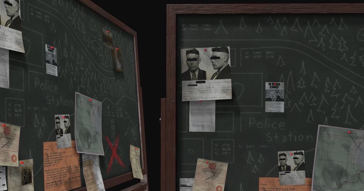 Police Chalkboard Low-poly 3D model_3