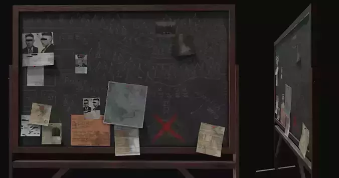 Police Chalkboard Low-poly 3D model