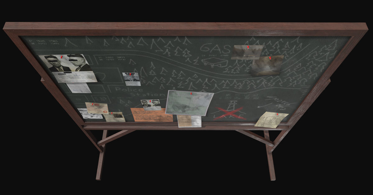 Police Chalkboard Low-poly 3D model_8