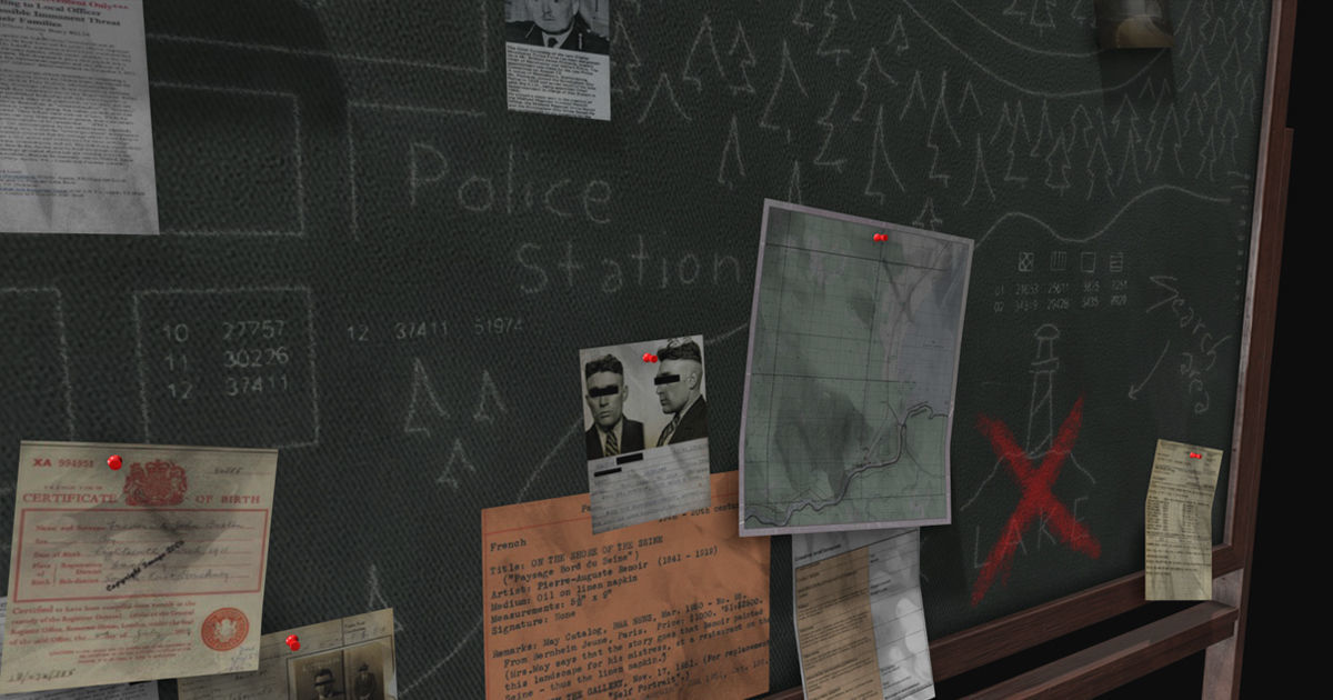 Police Chalkboard Low-poly 3D model_1