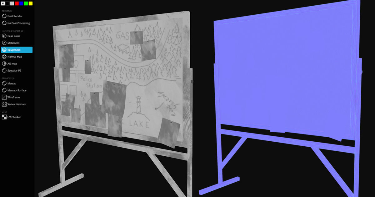 Police Chalkboard Low-poly 3D model_6