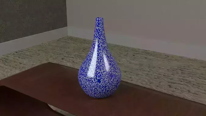 Blue and white spotted vase