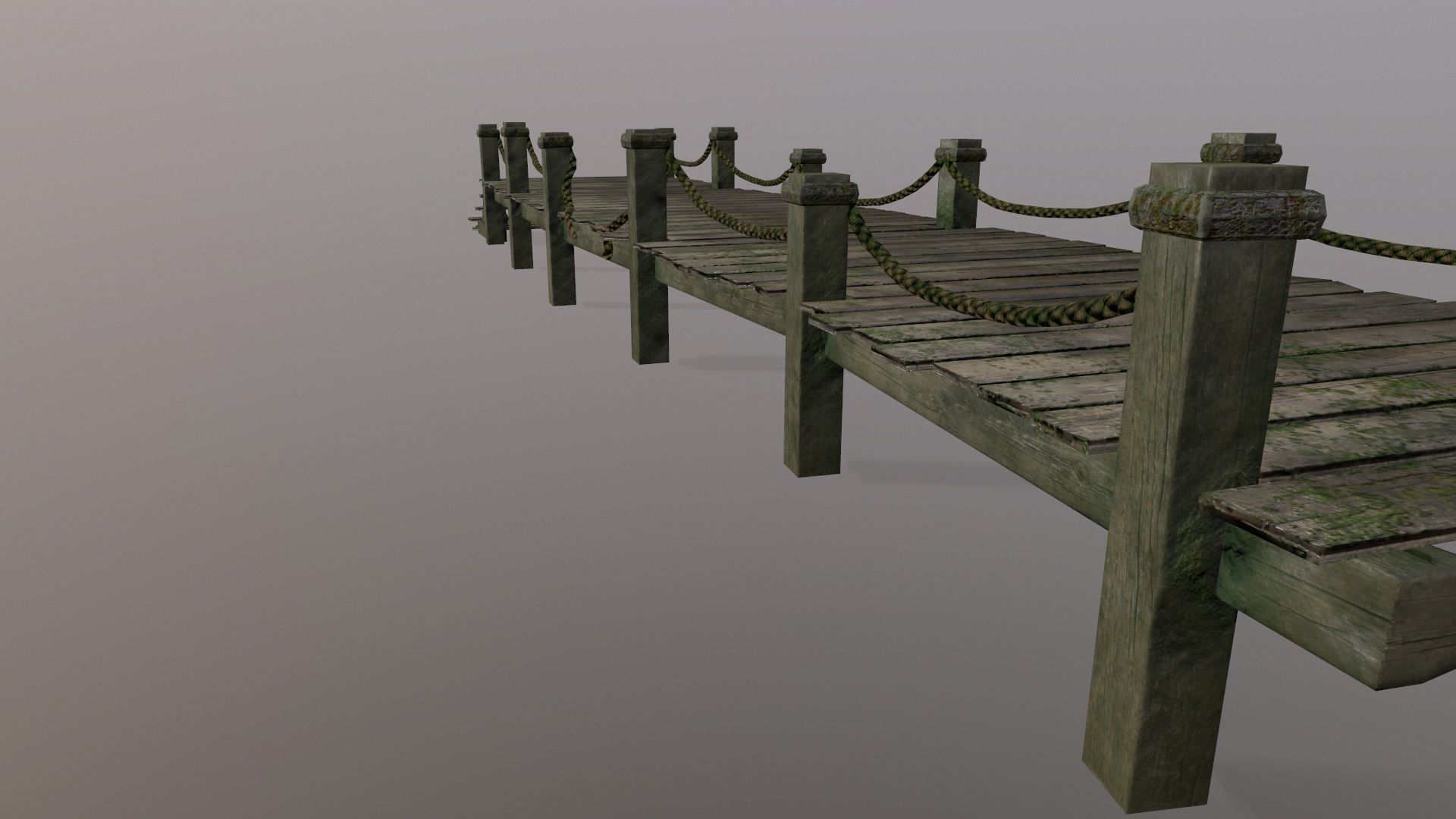 wooden pier  Low-poly 3D model_4