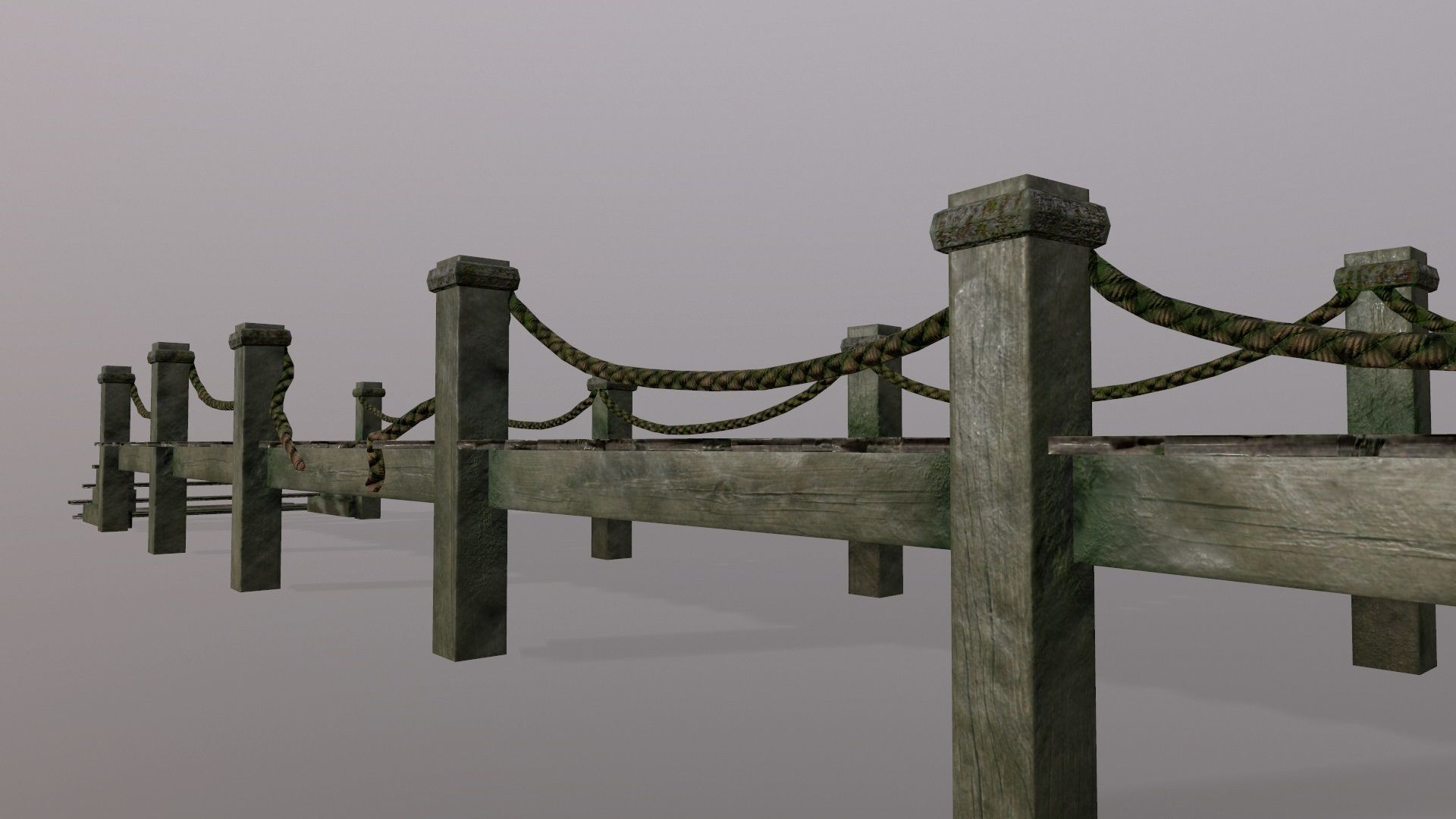 wooden pier  Low-poly 3D model_8