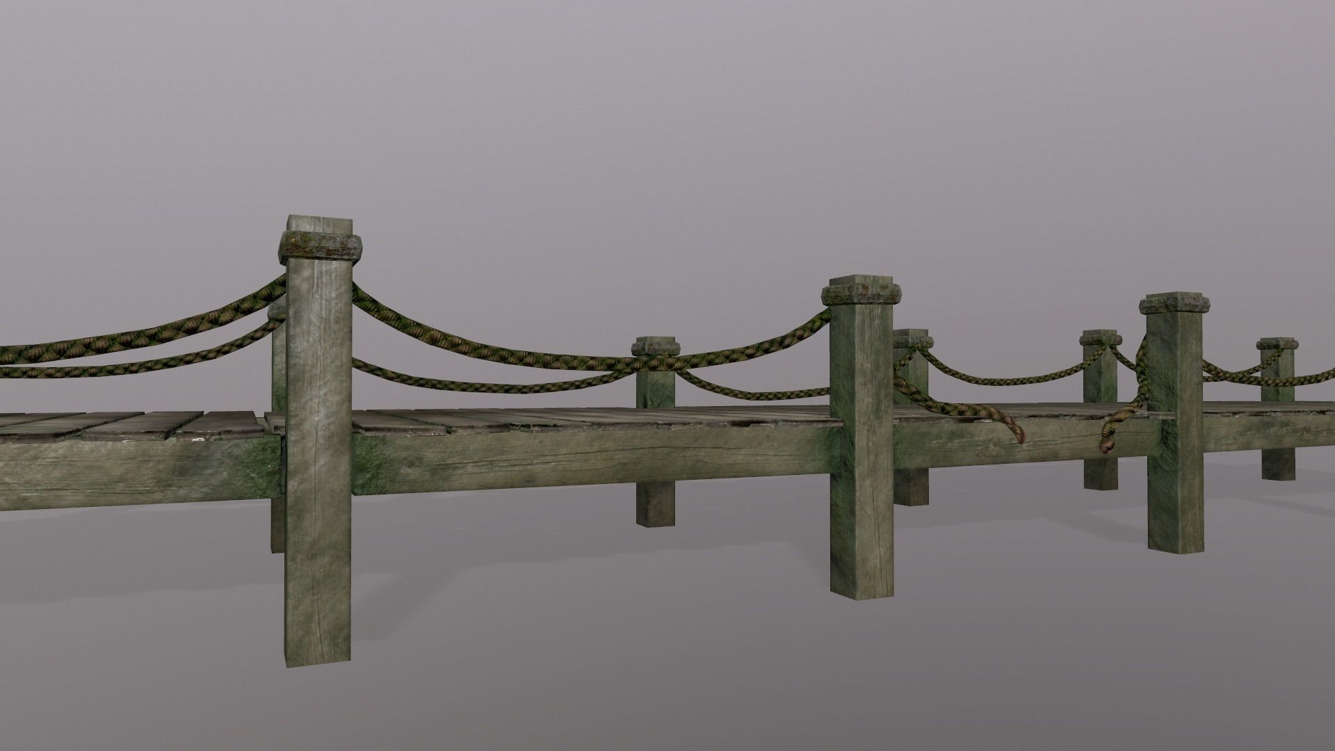 wooden pier  Low-poly 3D model_7