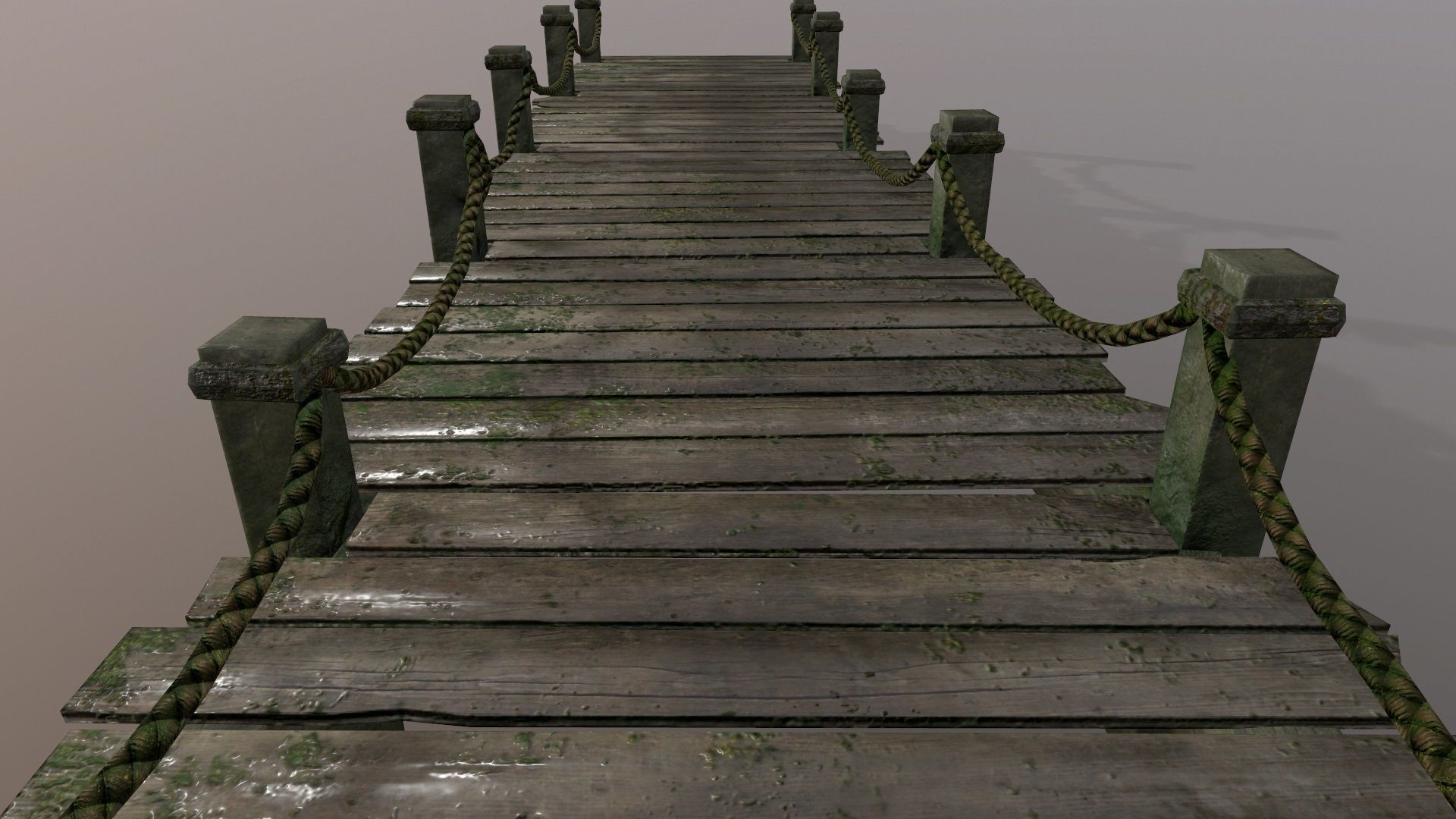 wooden pier  Low-poly 3D model_15