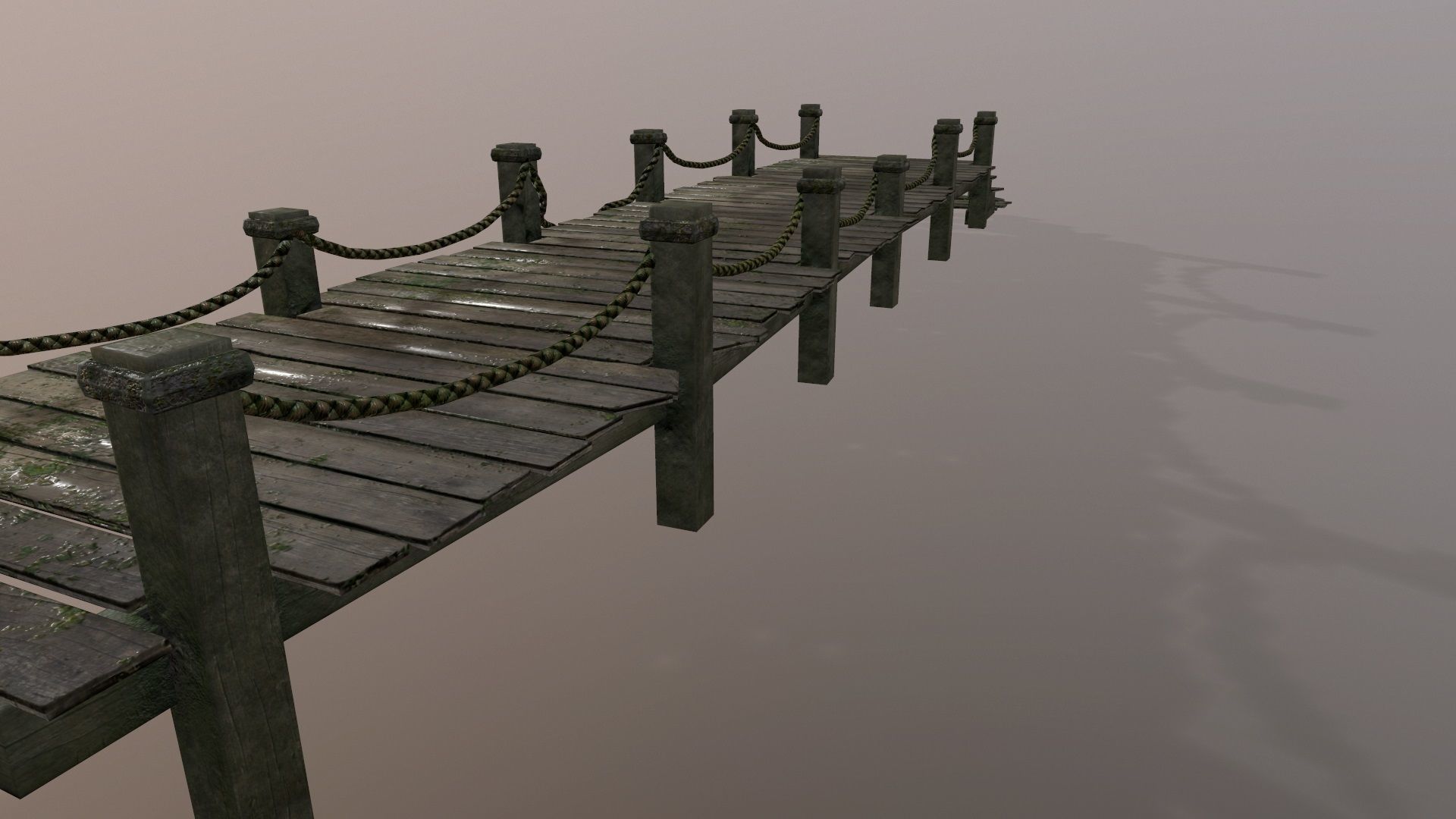 wooden pier  Low-poly 3D model_5