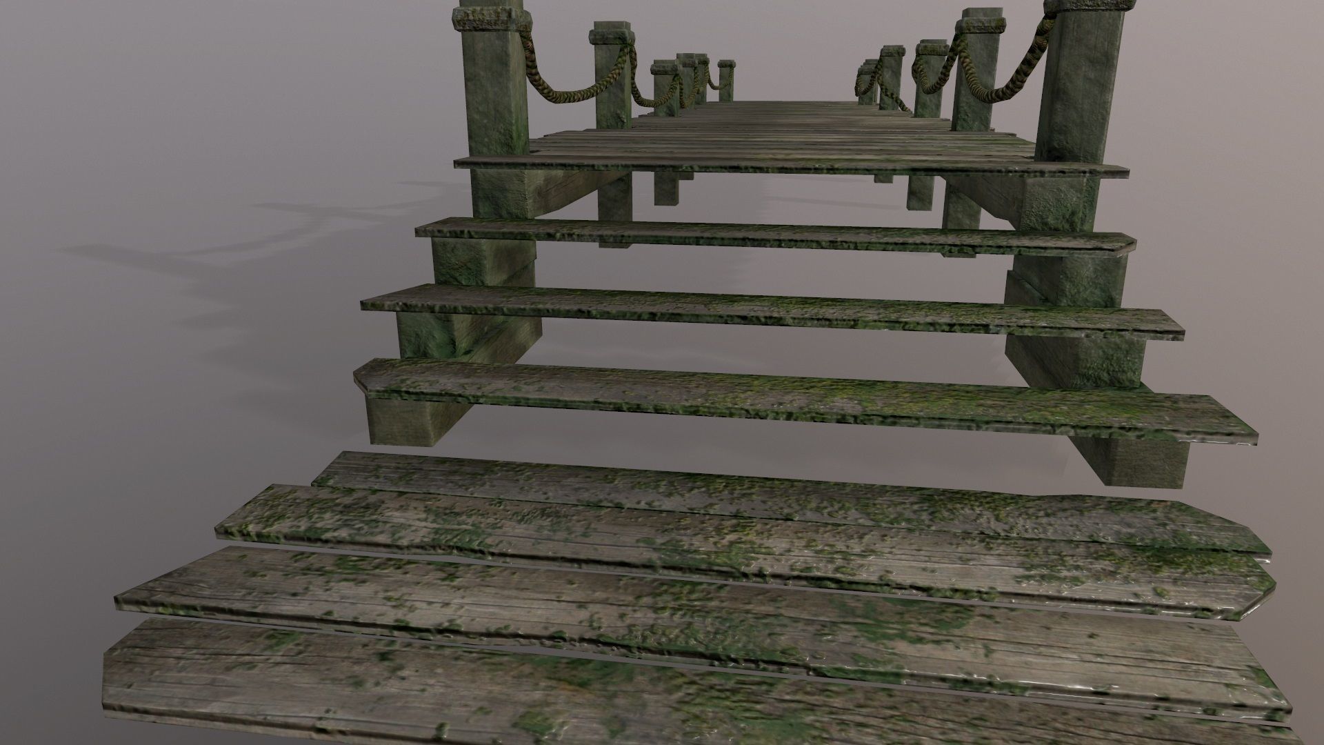 wooden pier  Low-poly 3D model_13