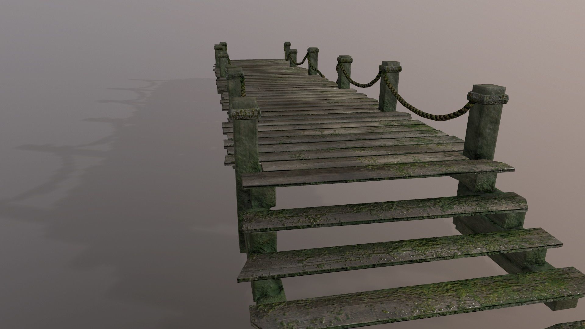 wooden pier  Low-poly 3D model_6