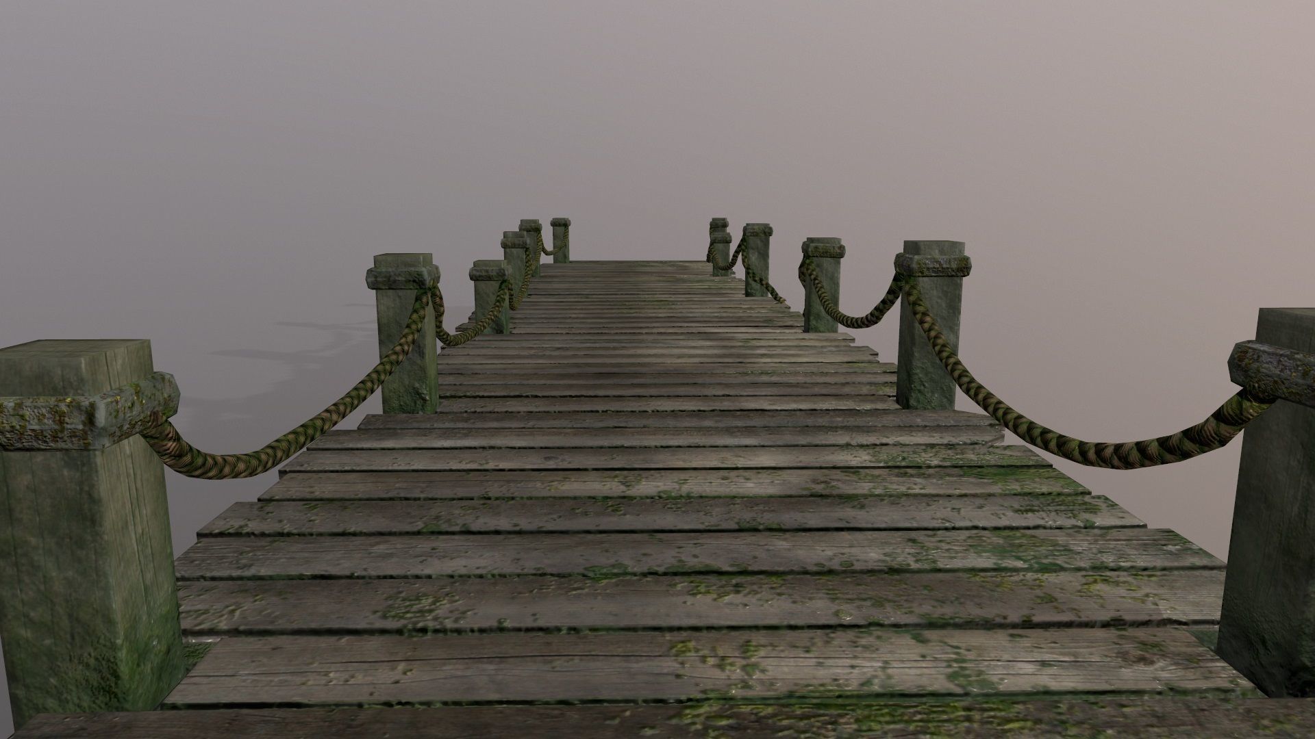 wooden pier  Low-poly 3D model_10