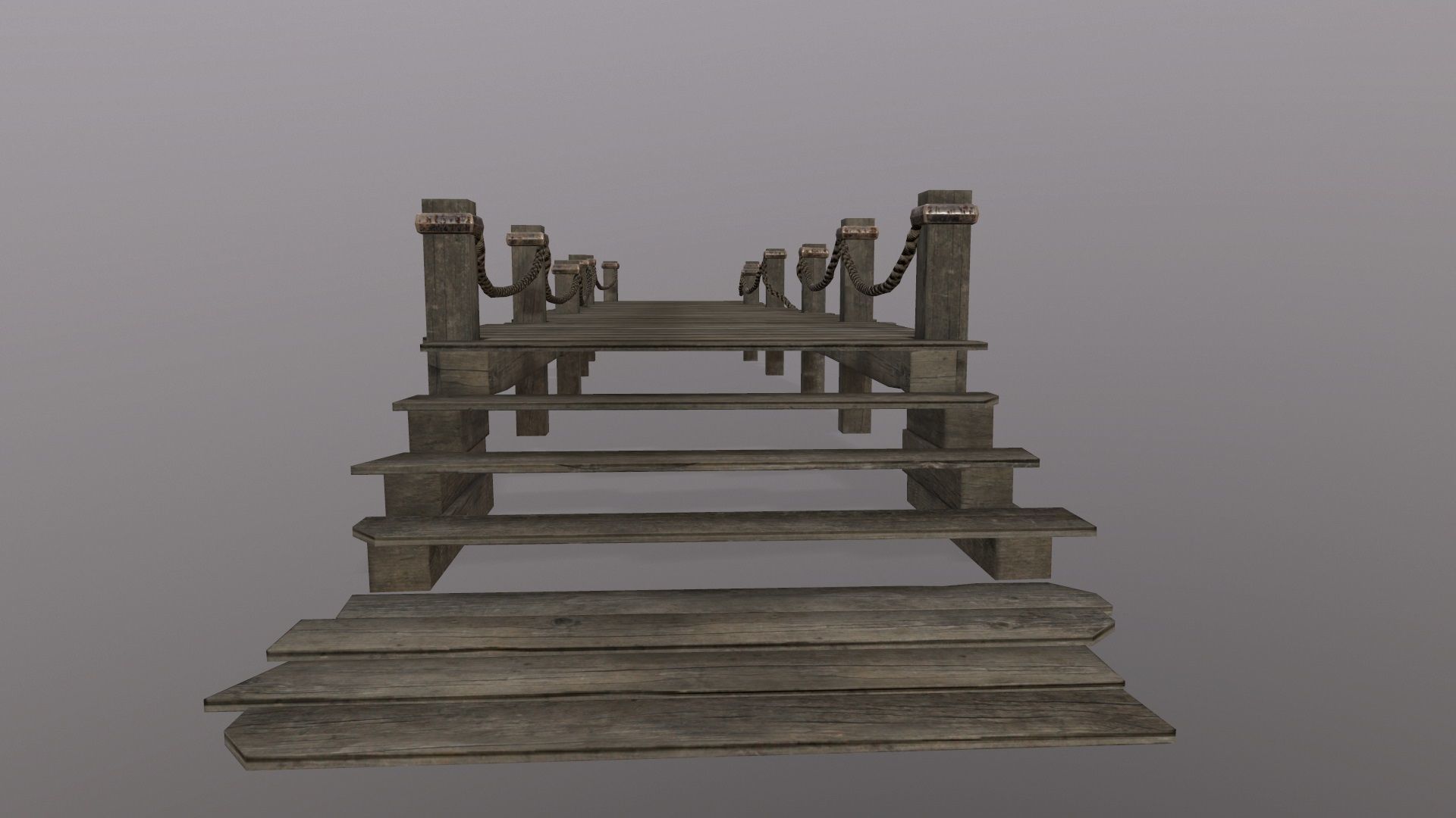 wooden pier  Low-poly 3D model_12