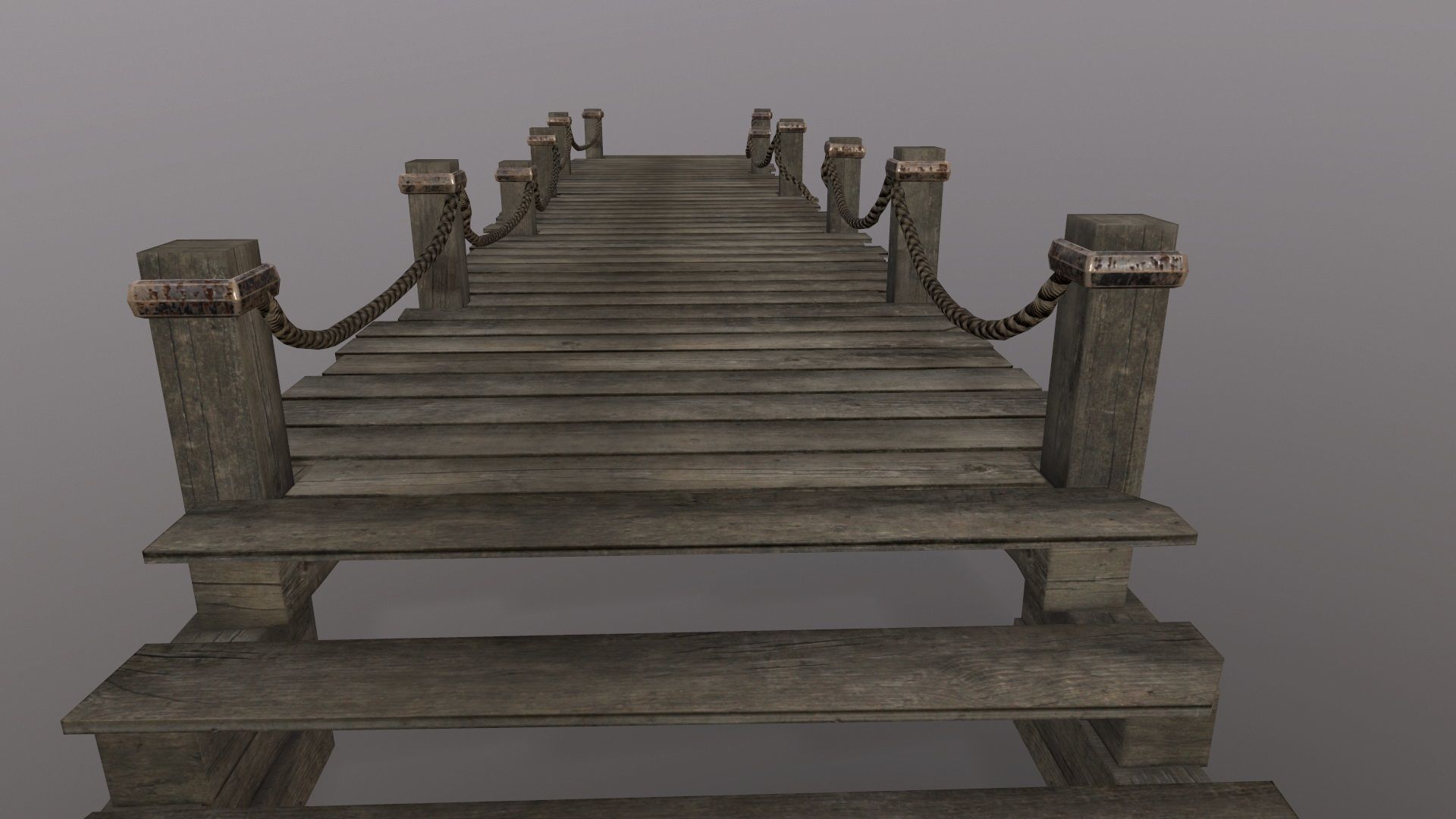 wooden pier  Low-poly 3D model_10