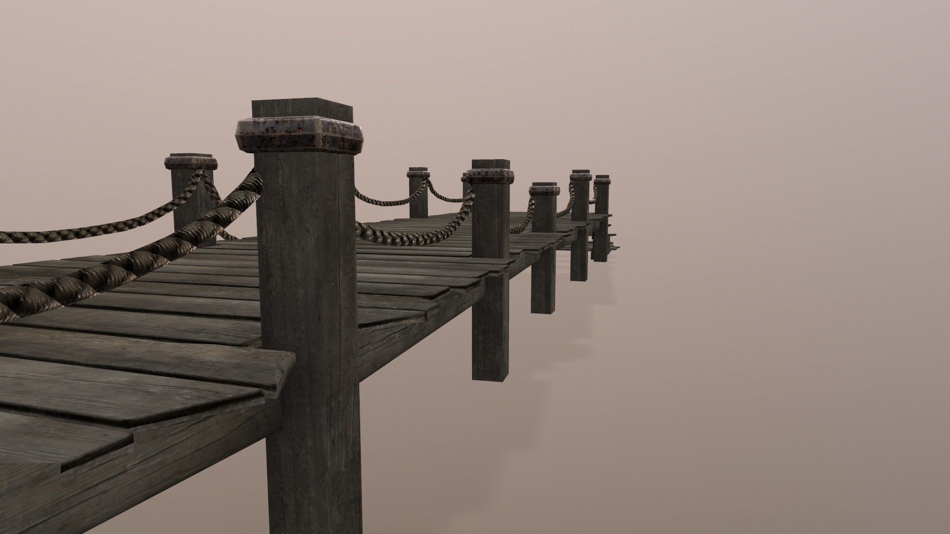wooden pier  Low-poly 3D model_14