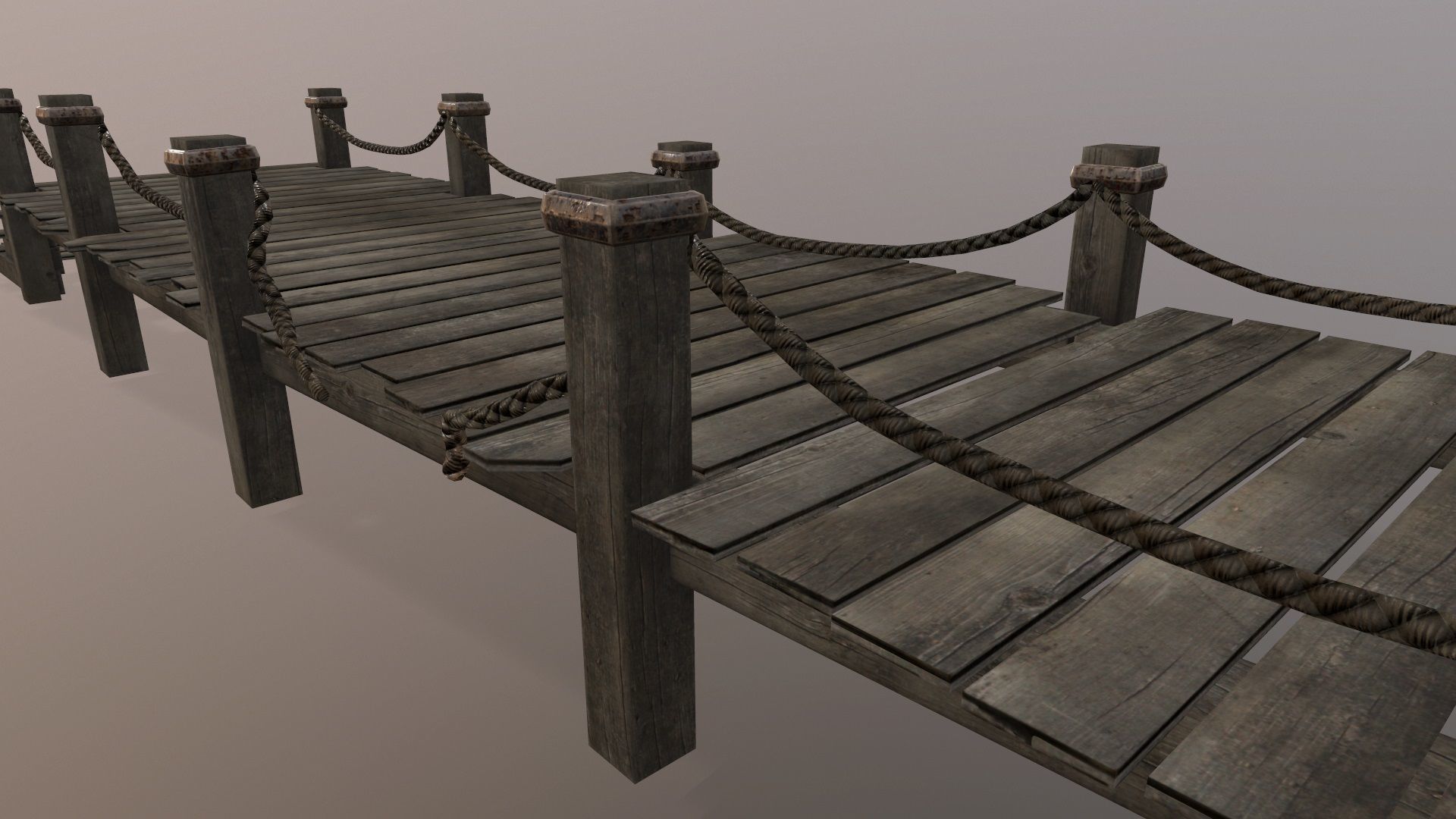wooden pier  Low-poly 3D model_16