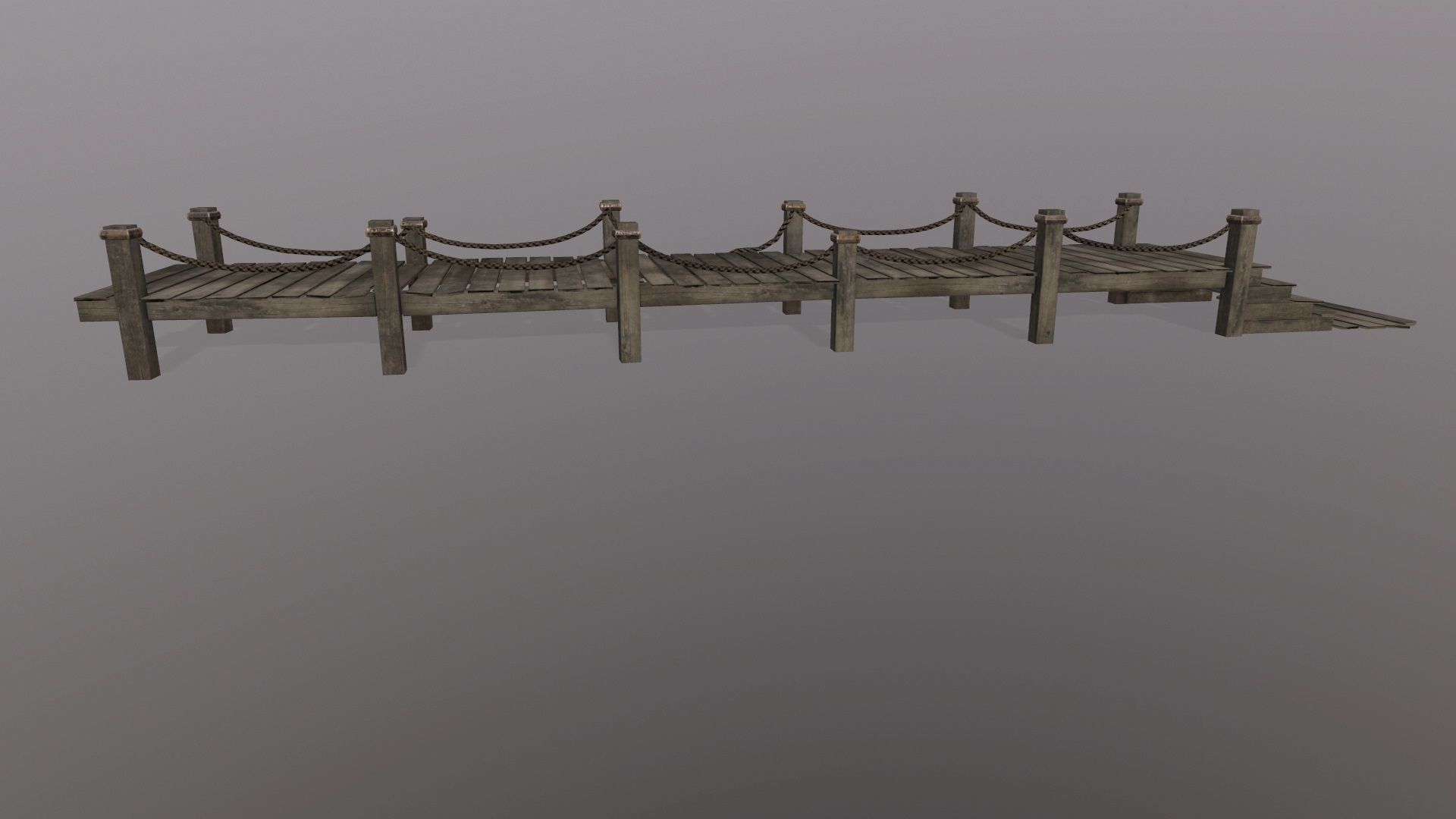 wooden pier  Low-poly 3D model_3