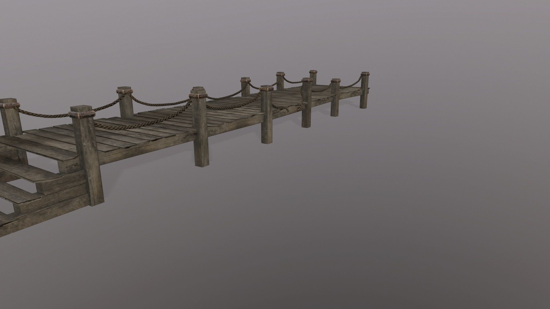 wooden pier  Low-poly 3D model_8