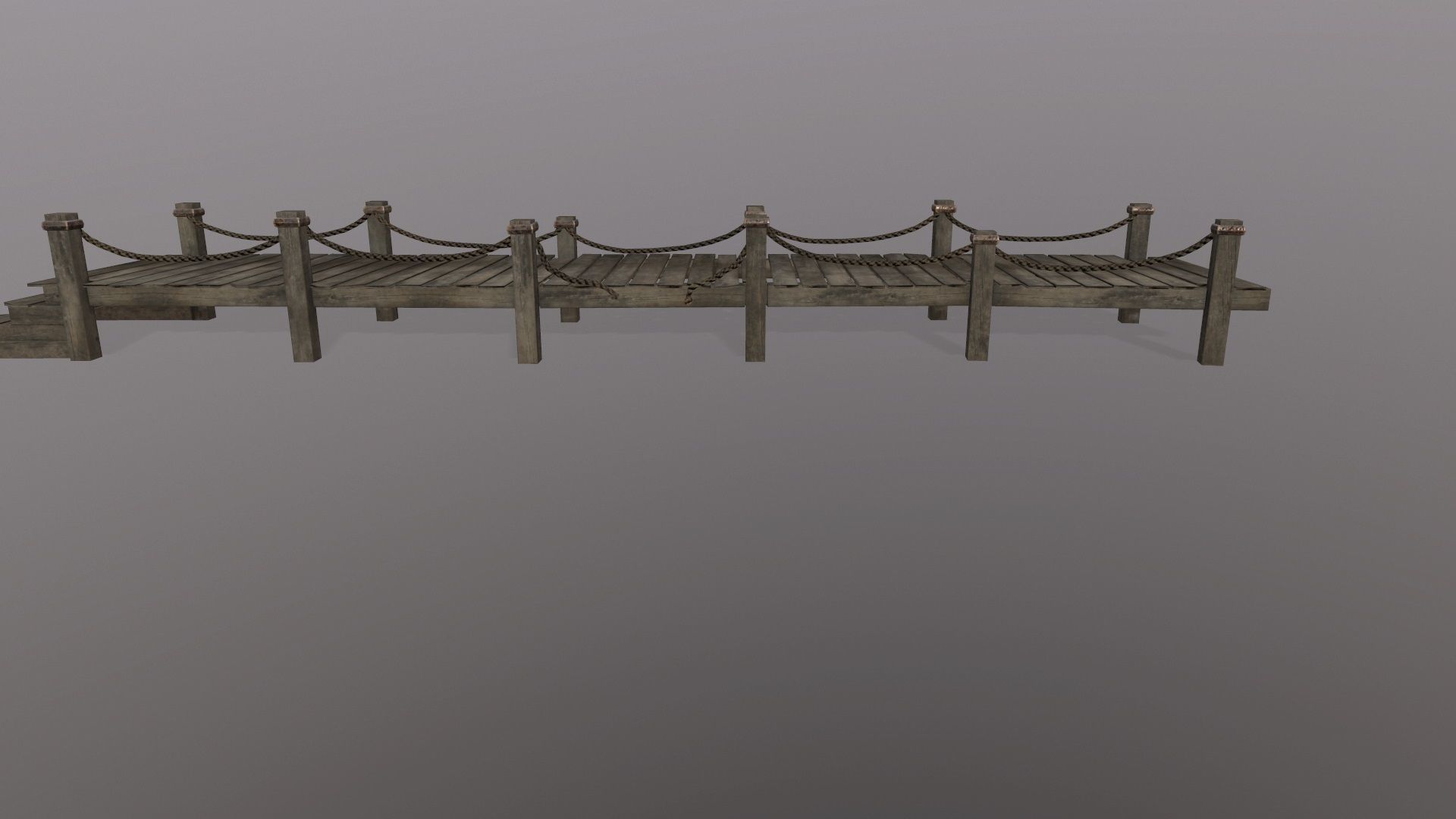 wooden pier  Low-poly 3D model_4